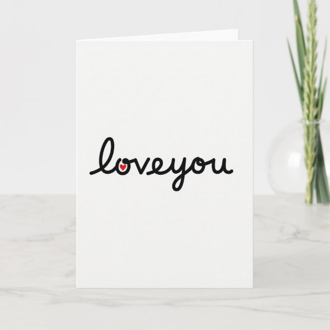 Minimalist Love You Textured Card (Front)