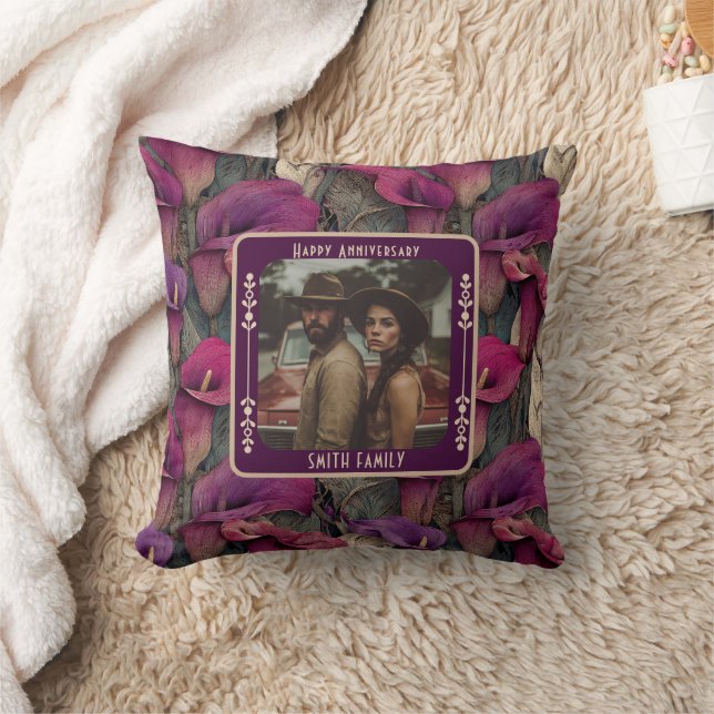 Minimalist Lovebird 1St Anniversary Throw Pillow  (Blanket)