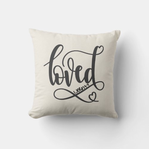 Minimalist Loved 1 John 49 Bible Verse Christian Throw Pillow