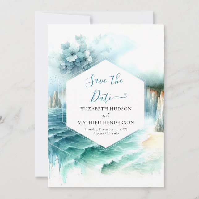 Minimalist Lovely Nautical Wedding Save The Date (Front)