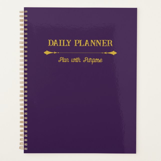 Minimalist Loyal Plum Gold Planner (Front)
