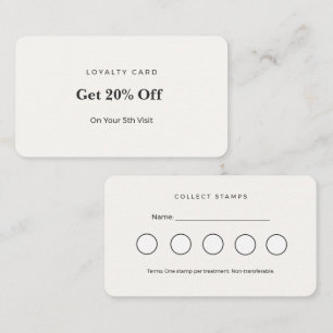 Minimalist Loyalty Card Esthetician Punch Suite
