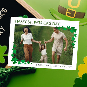 Minimalist lucky shamrock st. Patrick's Day One Holiday Card