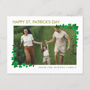 Minimalist lucky shamrock st. Patrick's Day One  Holiday Postcard