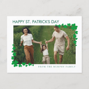 Minimalist lucky shamrock st. Patrick's Day One  Holiday Postcard