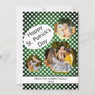 Minimalist lucky shamrock st. Patrick's Day Photo Holiday Card