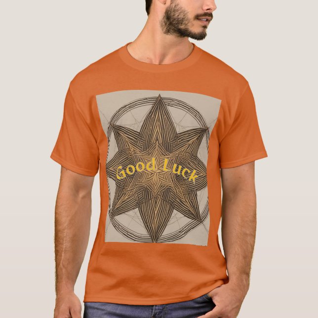 Minimalist Lucky Star Lines Good Luck T-Shirt (Front)