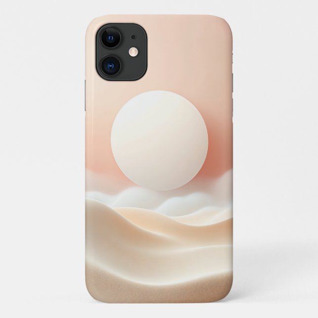 Minimalist Luminous Sphere & Soft Sandy Waves - El Case-Mate iPhone Case (Back)