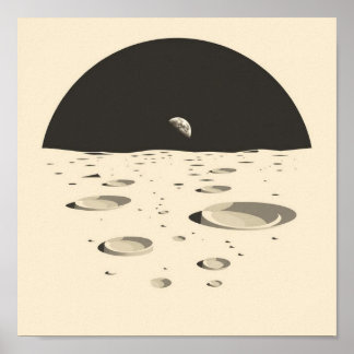 Minimalist Lunar Landscape Poster