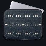 Minimalist Lunar Phases Pattern with Stars and Nig Laptop Sleeve<br><div class="desc">Minimalist Lunar Phases Pattern with Stars and Night Sky</div>