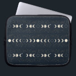 Minimalist Lunar Phases Pattern with Stars and Nig Laptop Sleeve<br><div class="desc">Minimalist Lunar Phases Pattern with Stars and Night Sky</div>