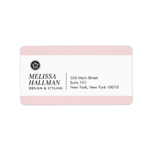 Minimalist Luxe Floral Logo Designer Pink Label