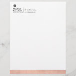 Minimalist Luxe Floral Logo Designer Rose Gold Letterhead