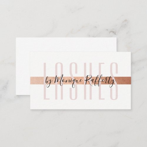 MINIMALIST LUXE stylish faux rose gold foil pink Business Card