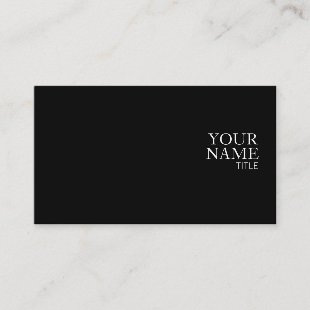 Minimalist Luxury Black Business Card | Zazzle