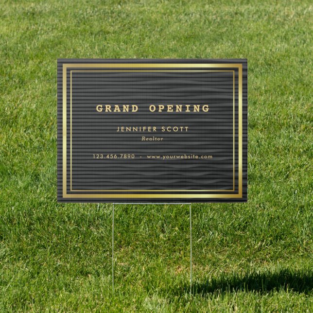 Minimalist Luxury Black Gold Business Sign (Insitu)