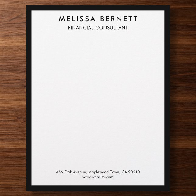 Minimalist Luxury Black White Letterhead (Creator Uploaded)