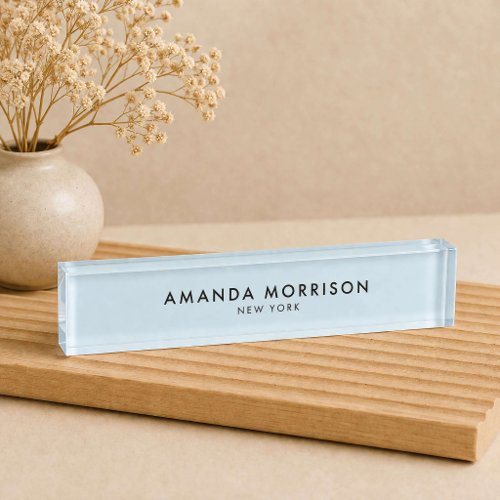 Minimalist Luxury Blue Desk Name Plate