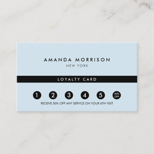 Minimalist Luxury Blue Loyalty Business Card