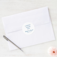 Minimalist Luxury Blue Wedding Favor Sticker