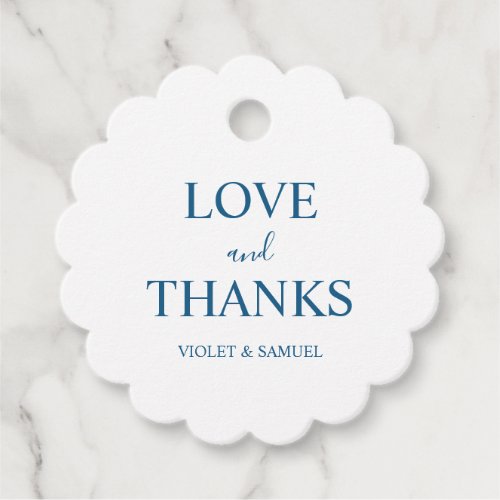 Minimalist Luxury Blue Wedding Favor Tags