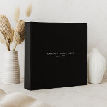 Minimalist Luxury Boutique Black 3 Ring Binder<br><div class="desc">An elegant and refined design elevates your name or business name through minimal and modern styling on this personalized 3-ring binder. The black and white color palette is luxurious and timeless. Great for creating organized look books for clients, marketing collateral, organizing office documents, and personal use. Design © 1201AM Design Studio...</div>