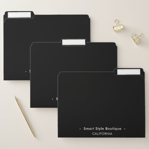 Minimalist Luxury Boutique Black and White File Folder