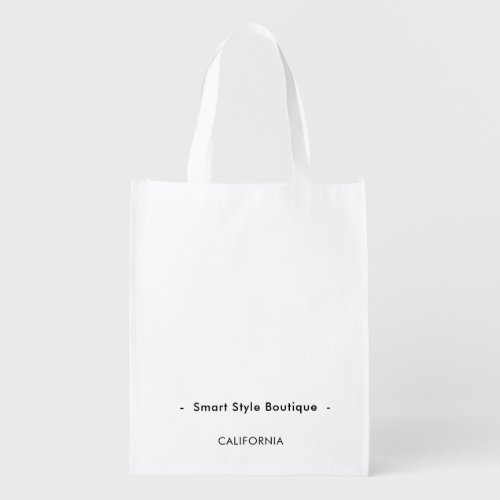 Minimalist Luxury Boutique Black and White Grocery Bag