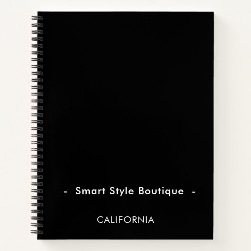 Minimalist Luxury Boutique Black and White Notebook