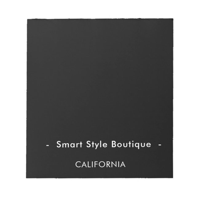 Minimalist Luxury Boutique Black and White Notepad (Front)