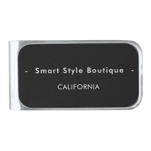 Minimalist Luxury Boutique Black and White Silver Finish Money Clip