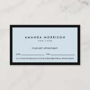 Minimalist Luxury Boutique Black/Blue Appointment Business Card