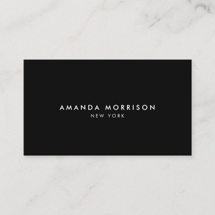 Minimalist Luxury Boutique Black Business Card | Zazzle