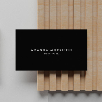 Minimalist Luxury Boutique Black Business Card by 1201am at Zazzle
