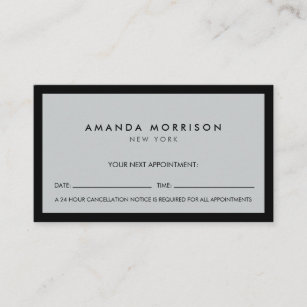 Minimalist Luxury Boutique Black/Gray Appointment Business Card