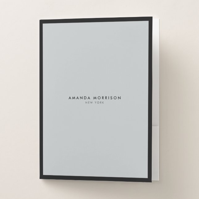 Minimalist Luxury Boutique Black/Gray Pocket Folder (Front)