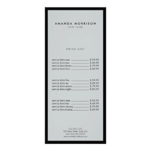 Minimalist Luxury Boutique Black/Gray Rack Card