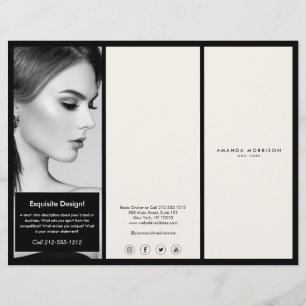 Minimalist Luxury Boutique Black/Ivory Brochure Flyer