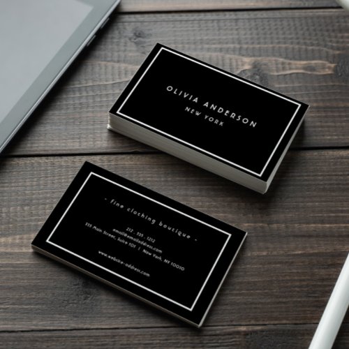 Minimalist Luxury Boutique BlackIvory  Business C Business Card