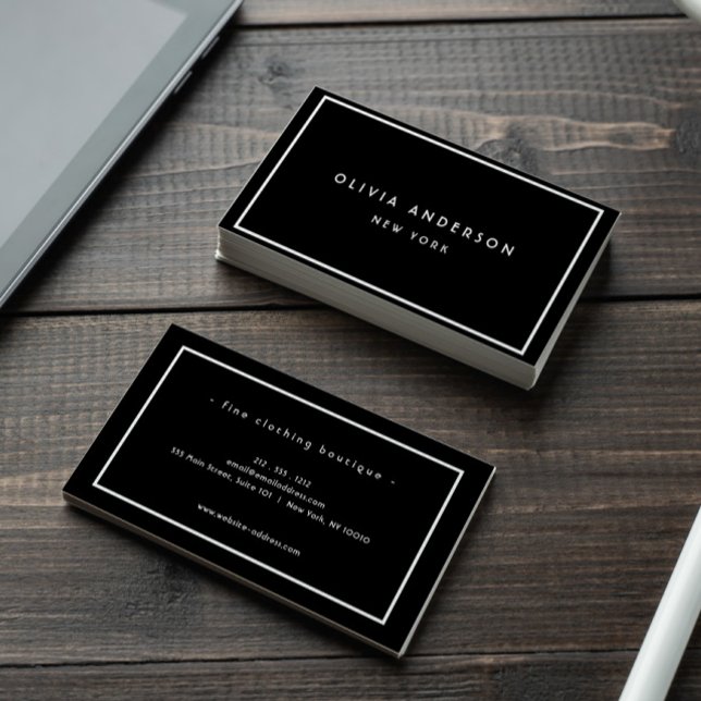 Minimalist Luxury Boutique Black/Ivory  Business C Card (Creator Uploaded)