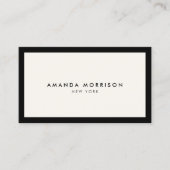 Minimalist Luxury Boutique Black/Ivory Business Card (Front)
