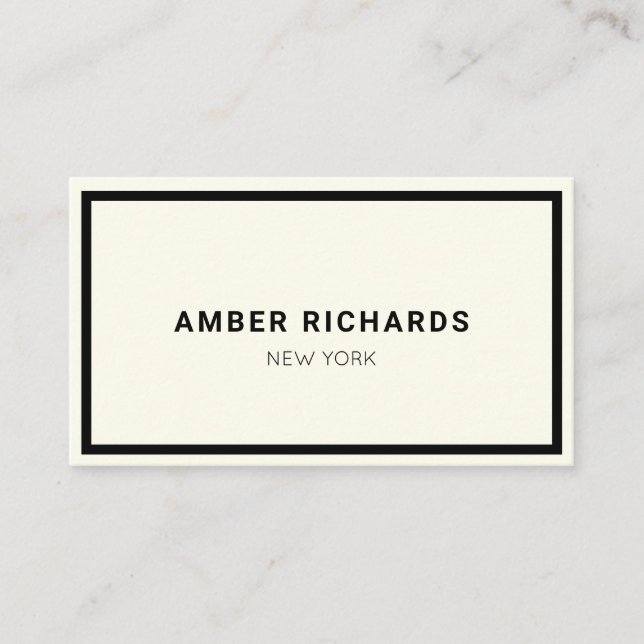Minimalist Luxury Boutique Black/Ivory  Business Card (Front)