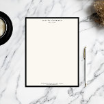 Minimalist Luxury Boutique Black/Ivory Letterhead<br><div class="desc">Coordinates with the Minimalist Luxury Boutique Black/Ivory Business Card Template by 1201AM. An elegant and refined design elevates your name or business name through minimal and modern styling. The thin black border is grounded on an ivory background to give a luxury feel to this classic letterhead design template. © 1201AM CREATIVE...</div>