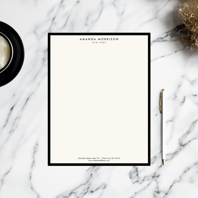 Minimalist Luxury Boutique Black/Ivory Letterhead (Creator Uploaded)