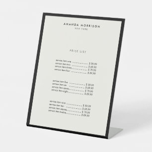 Minimalist Luxury Boutique Black/Ivory Pedestal Sign