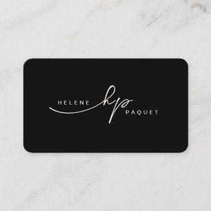 Minimalist Luxury Boutique Black/Ivory Square Busi Business Card