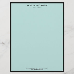 Minimalist Luxury Boutique Black/Mint Letterhead