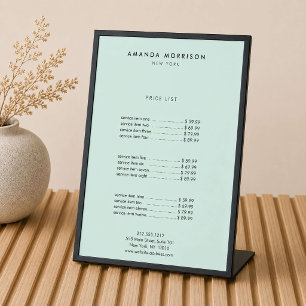 Minimalist Luxury Boutique Black/Mint Pedestal Sign