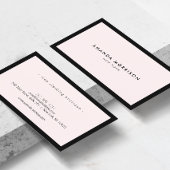 Minimalist Luxury Boutique Black/Pastel Pink Business Card