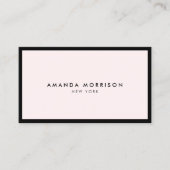 Minimalist Luxury Boutique Black/Pastel Pink Business Card (Front)